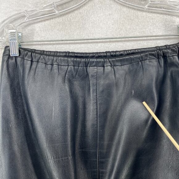 IN TRANSIT Skirt S Leather Pencil Straight Pull On Lined Black VTG USA - Picture 11 of 13